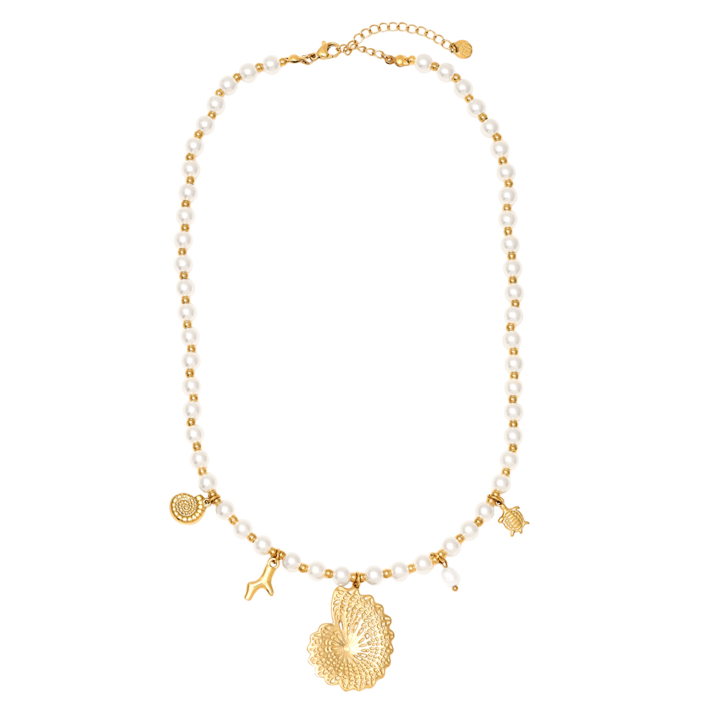 42cm Ocean Love In Pearl Chain stainless steel necklace     