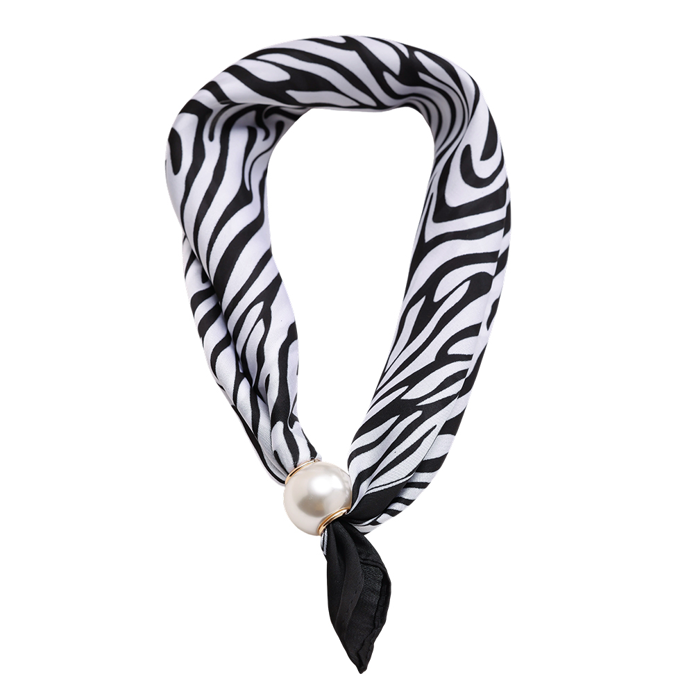 43cm Black Stripe Beaded Scarf  