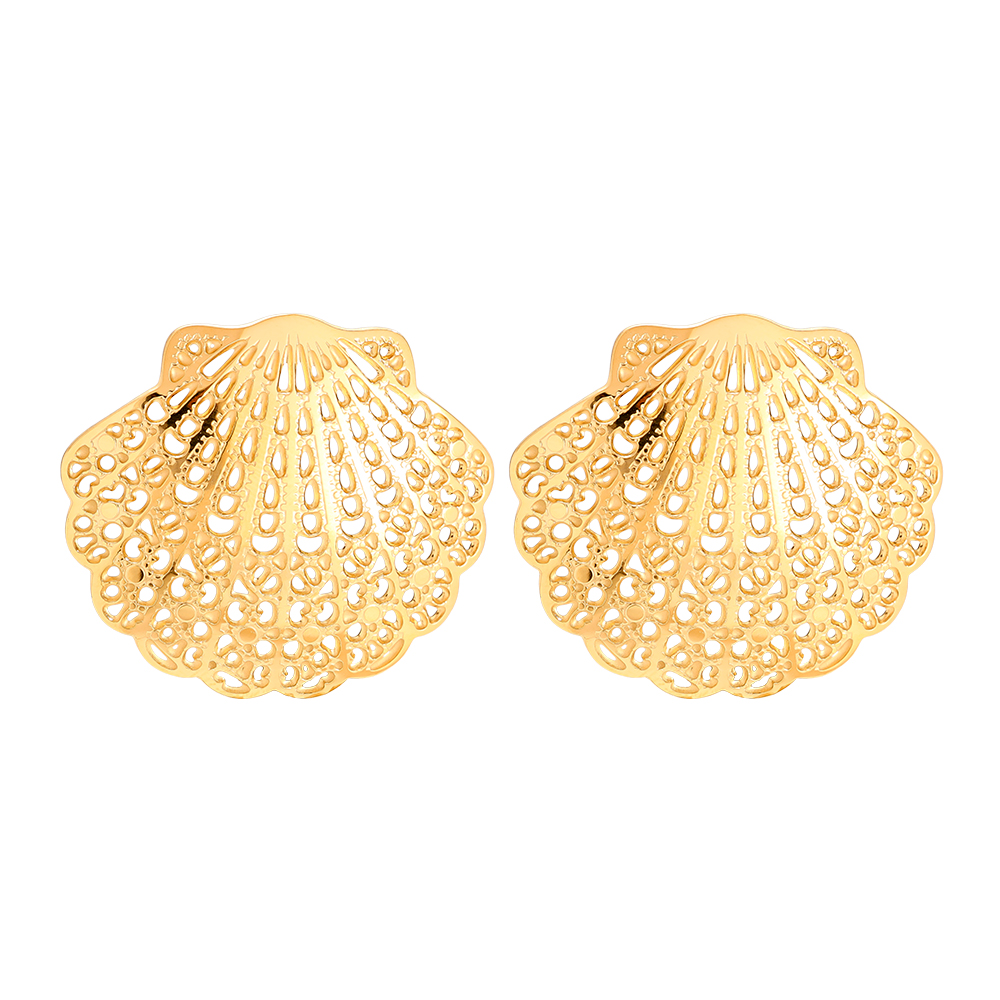 35mm Nice Shell stainless steel earrings  