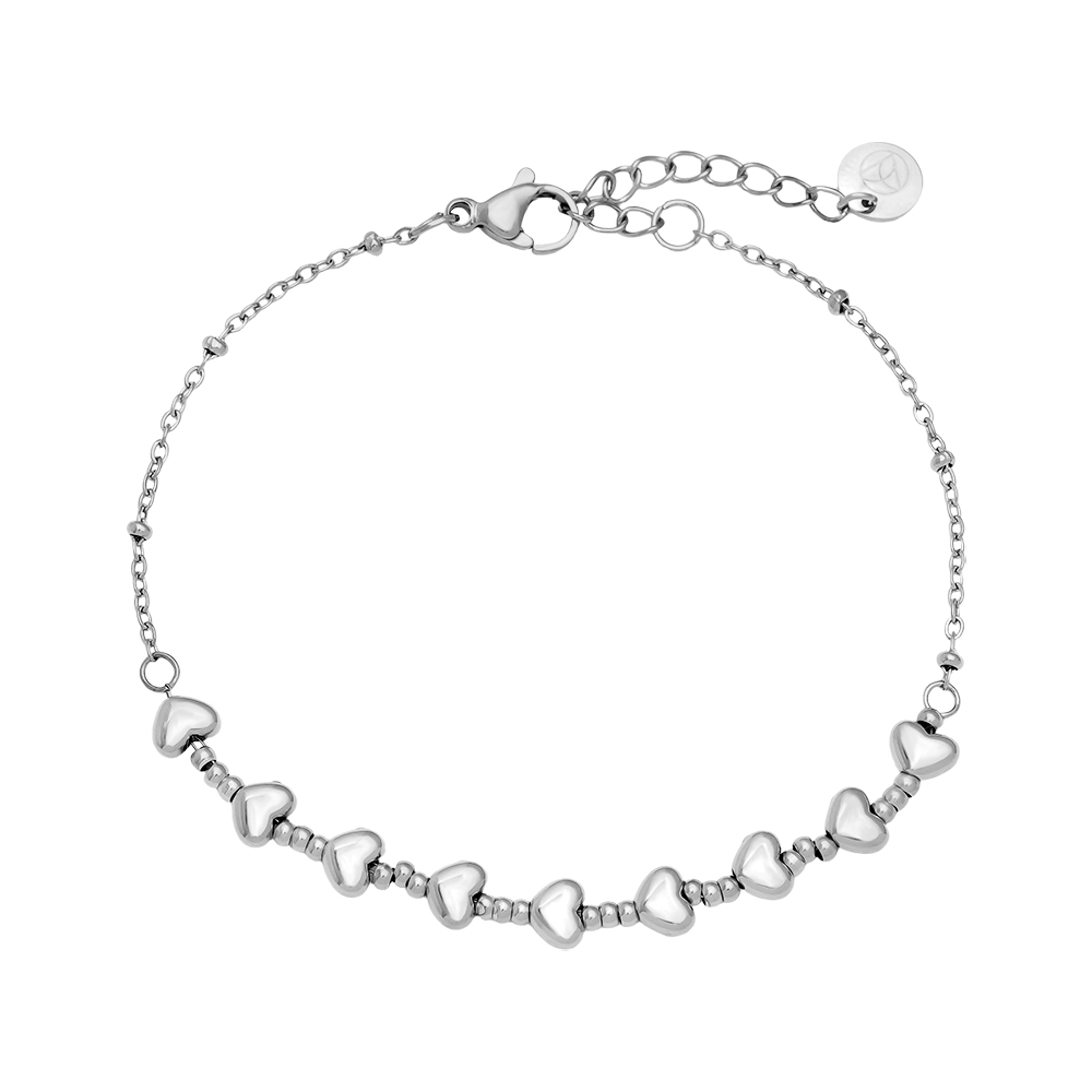 Stainless steel bracelet 17cm Heart Chain