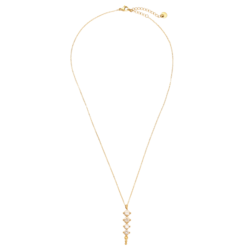 Stainless steel necklace 40cm Four Diamond Dots