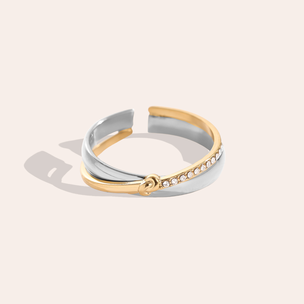 X Style Diamond stainless steel ring    