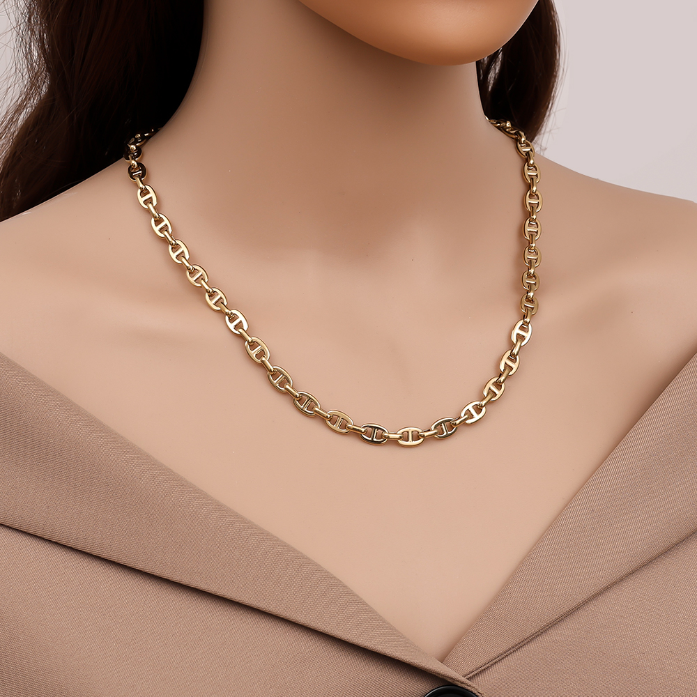 41cm Pig Nose Chain stainless steel necklace    