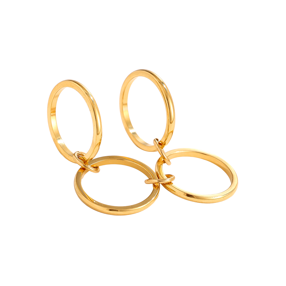 Simple Four Layer Ring Set Stainless Steel Ring    