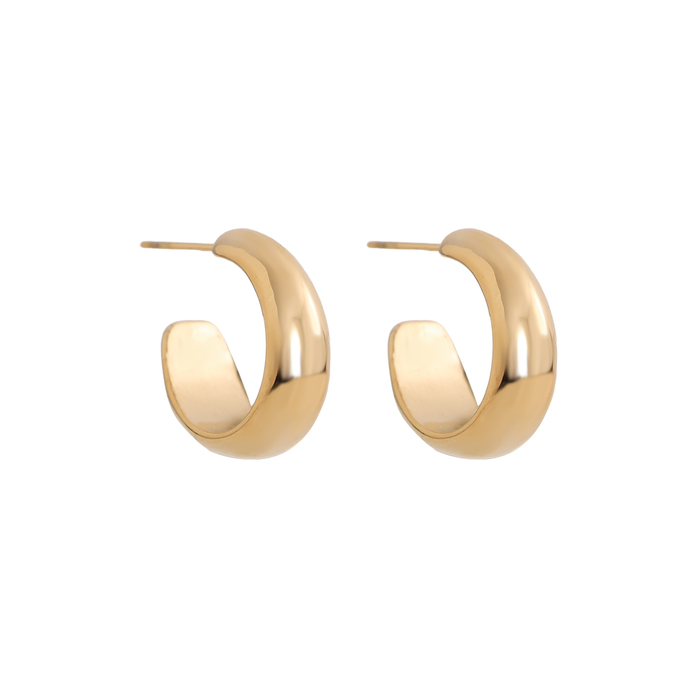 Stainless steel earrings 2cm Simple Half Hoop