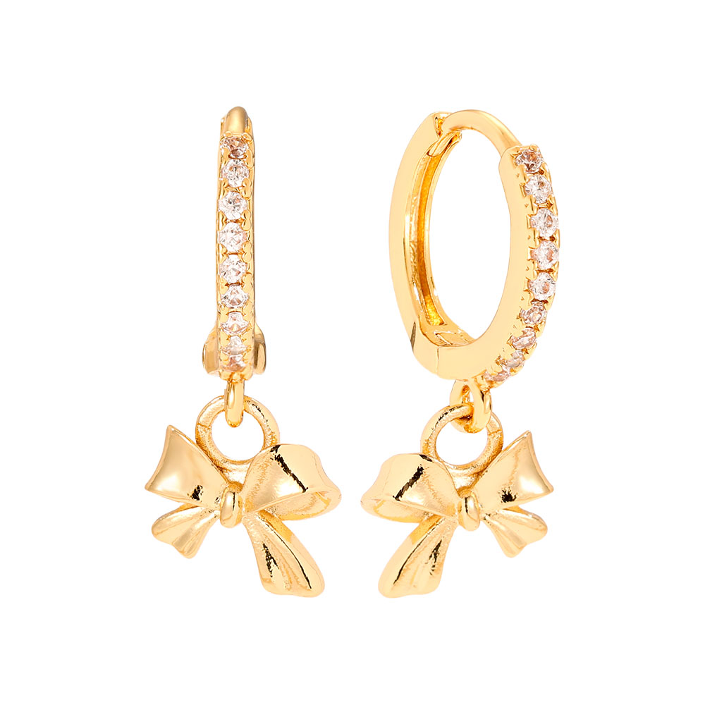 2.4cm Nice Bowtie Gold-plated Earrings   