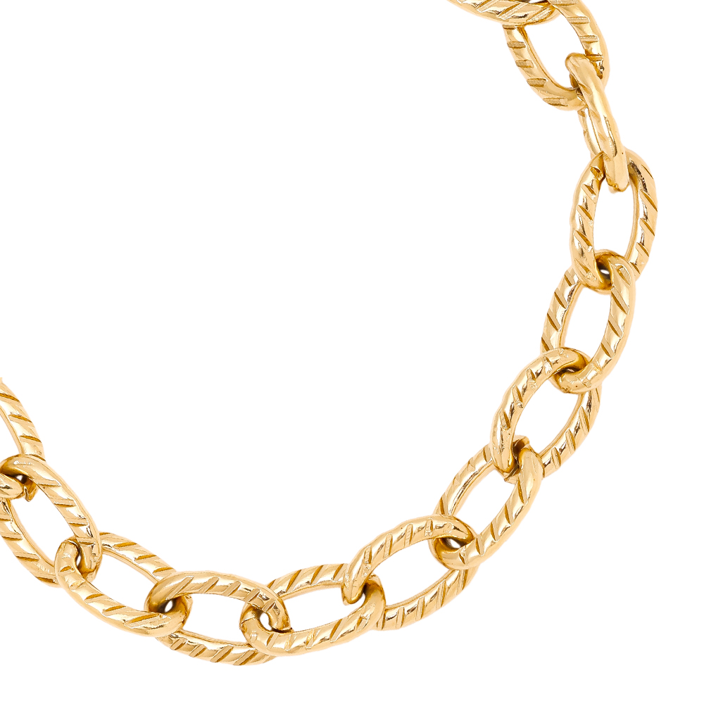 16cm Shining Oval Chain stainless steel bracelet        