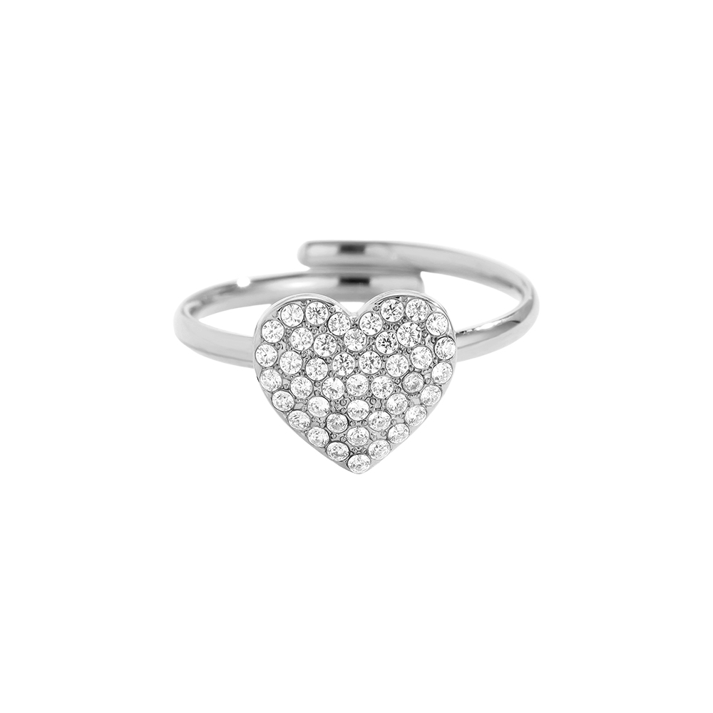 Sparkling Diamond Heart stainless steel ring     Sparkling Diamond Heart stainless steel ring