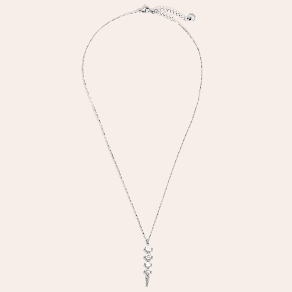 Stainless steel necklace 40cm Four Diamond Dots