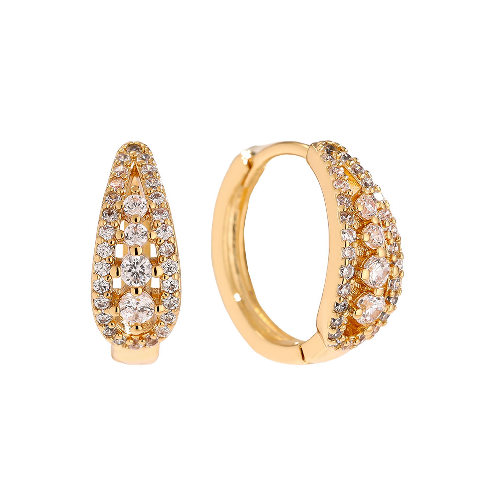 1.5cm Fine Diamond Hoop Gold Plated Earrings   1.5cm Fine Diamond Hoop Gold Plated Earrings