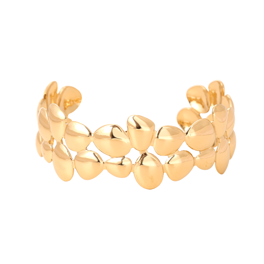 Adjustable many irregular circles stainless steel bangle      