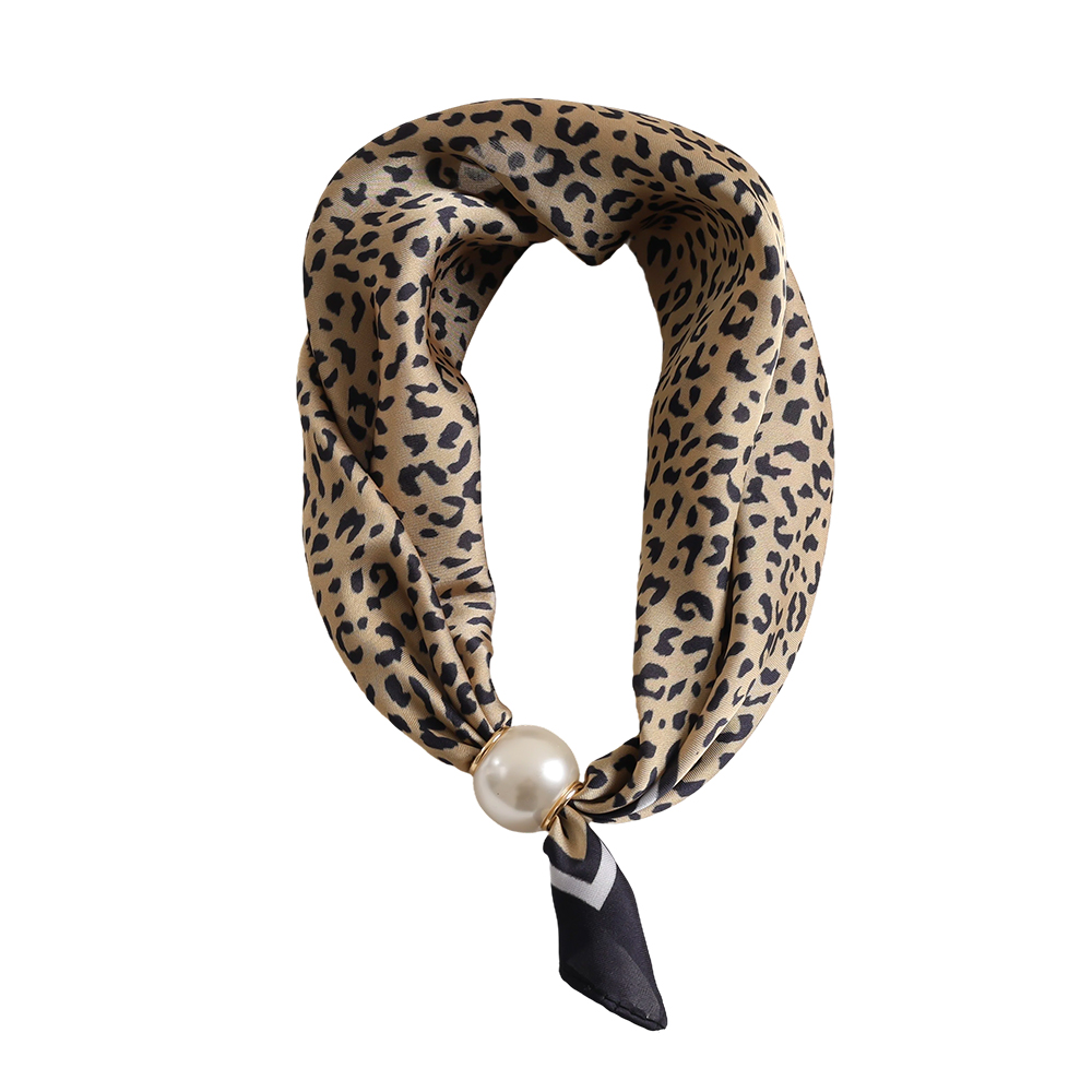 43cm leopard pattern beaded scarf