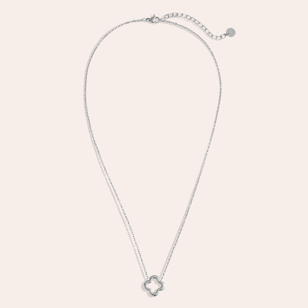 40cm lucky shamrock stainless steel necklace     