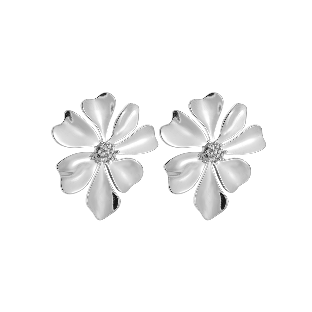 24*27mm Beautiful flower stainless steel earrings  