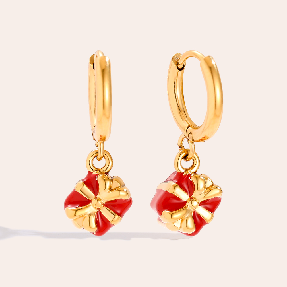 1.2*2.3cm Xmas Gift Stainless Steel Earrings    1.2*2.3cm Xmas Gift Stainless Steel Earrings