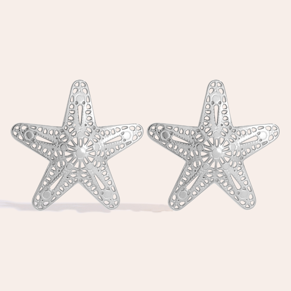 45mm Nice Sea Star stainless steel earrings  