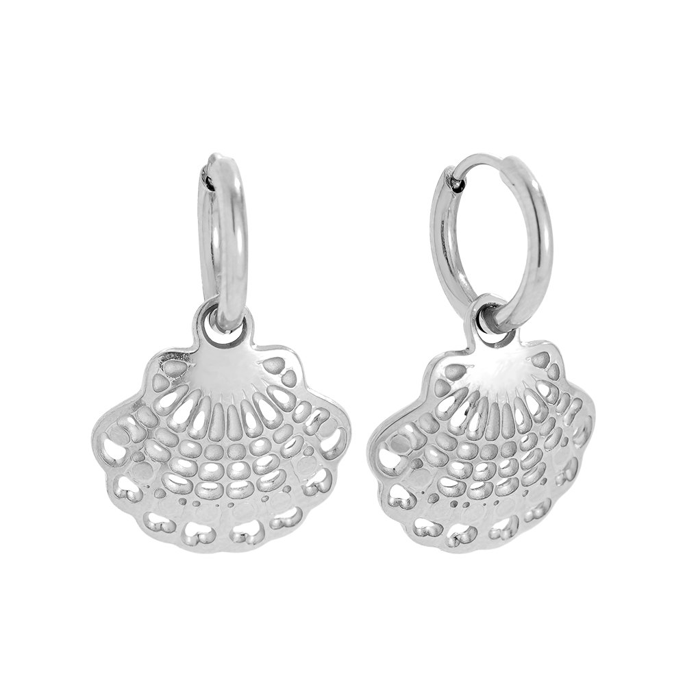 2.5cm Nice Shell stainless steel earrings       