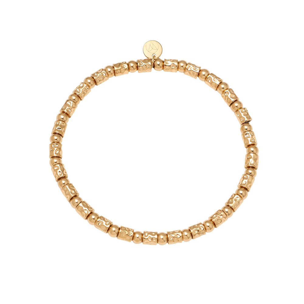 Elastic Tube And Beads stainless steel bracelet       