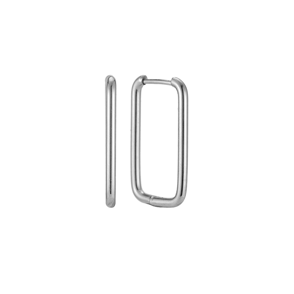 Stainless steel earrings simple square