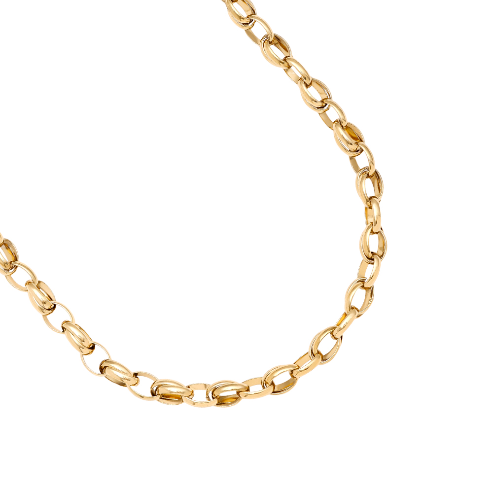 42cm oval link chain stainless steel necklace  