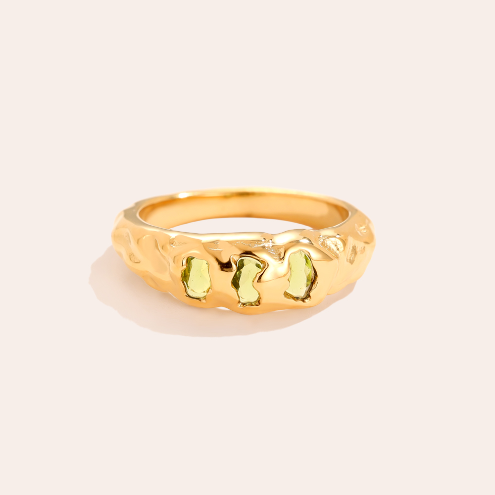 Three Diamonds stainless steel ring    