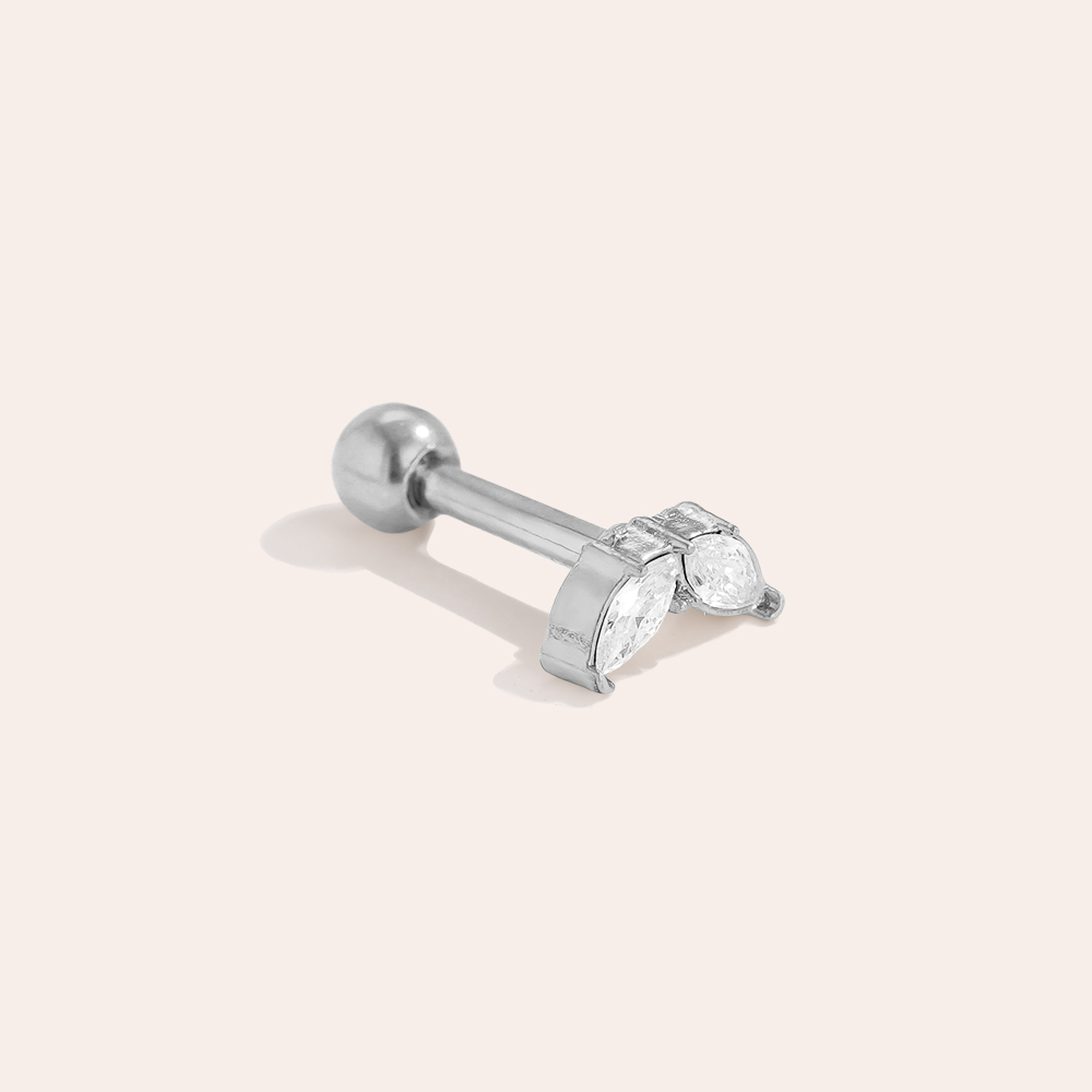 6mm Mini Diamond Leaf stainless steel piercing        