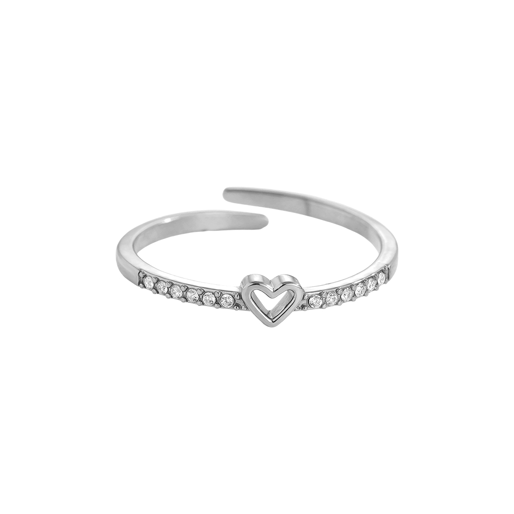 Small Heart In Diamonds stainless steel ring    