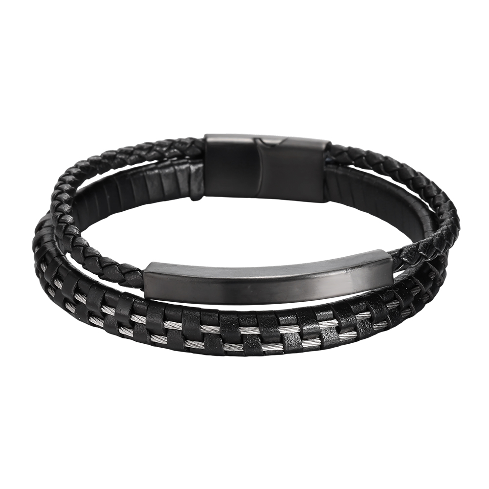  Stainless steel strap, multi-layered woven PU 
