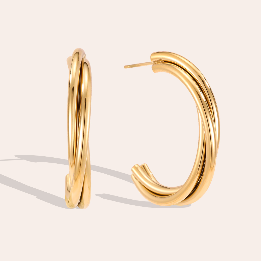 Stainless steel earrings, 30mm, beautiful circle 