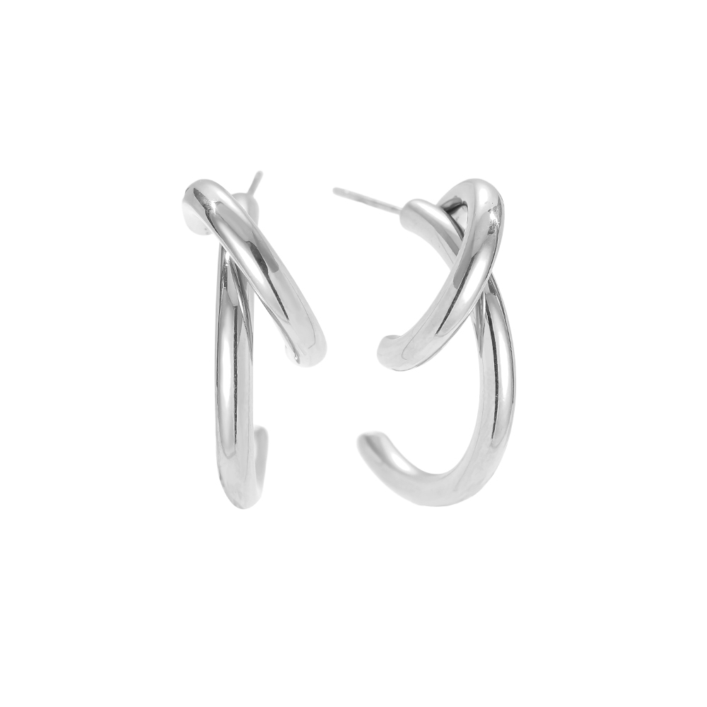 3cm Free Line Half Hoop stainless steel earrings       