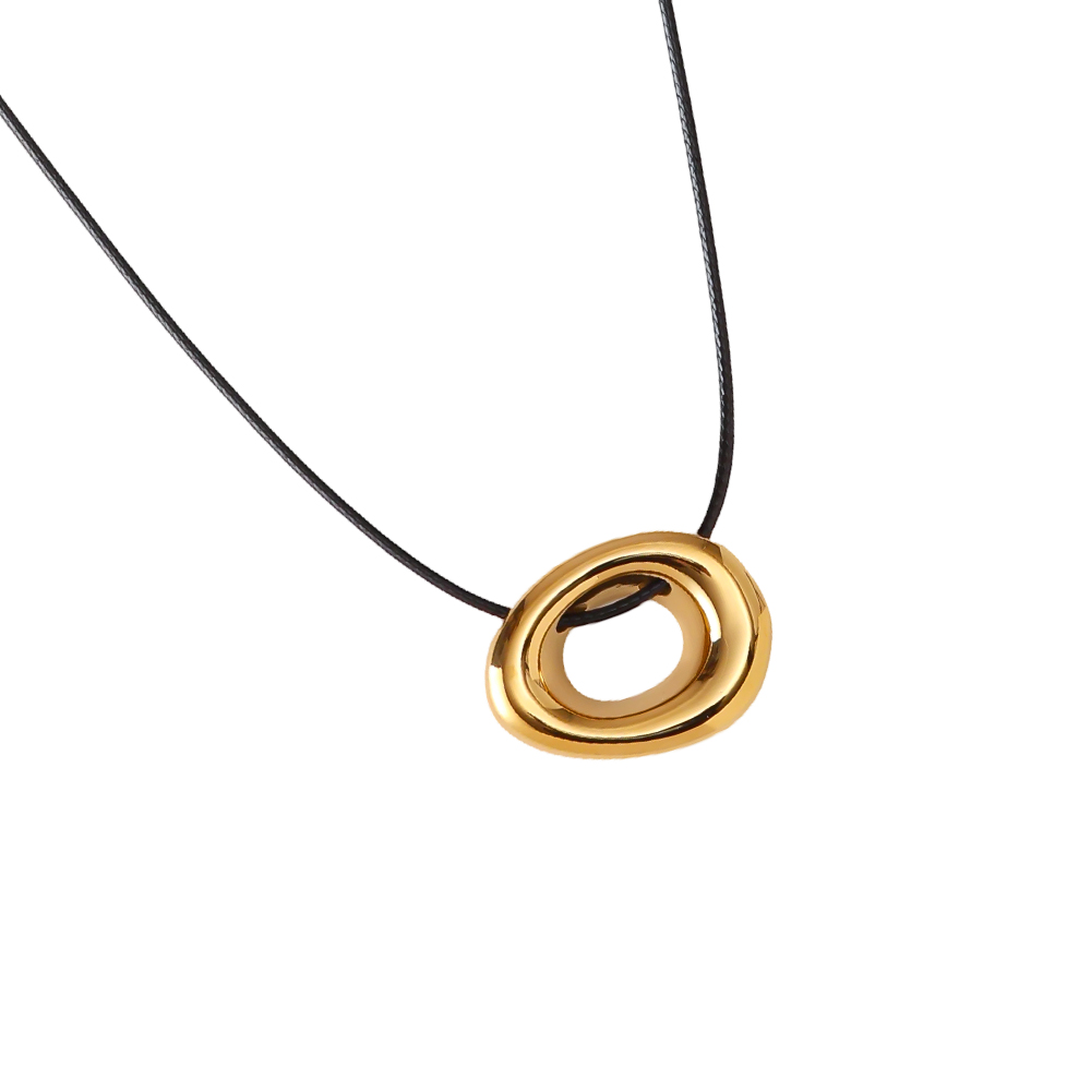 90cm hollow circle stainless steel pendant necklace copy