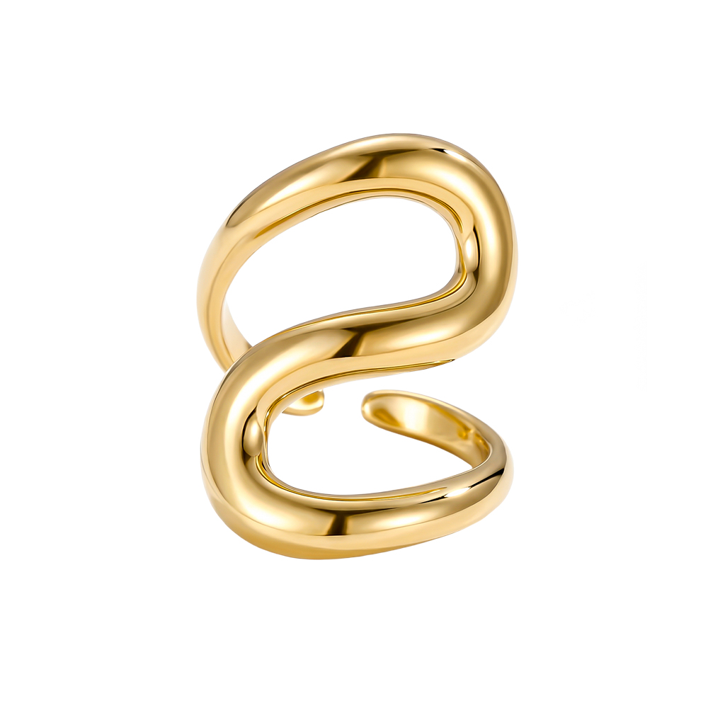 Stainless steel ring, adjustable, S-shaped