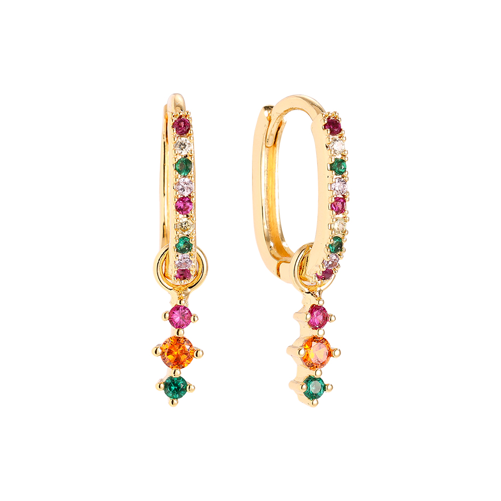 2.4cm Various Diamond Gold Plated Earrings        