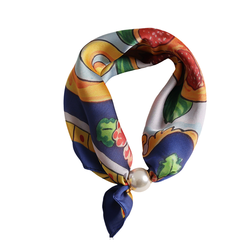 43cm Colourful fruit pattern beaded scarf