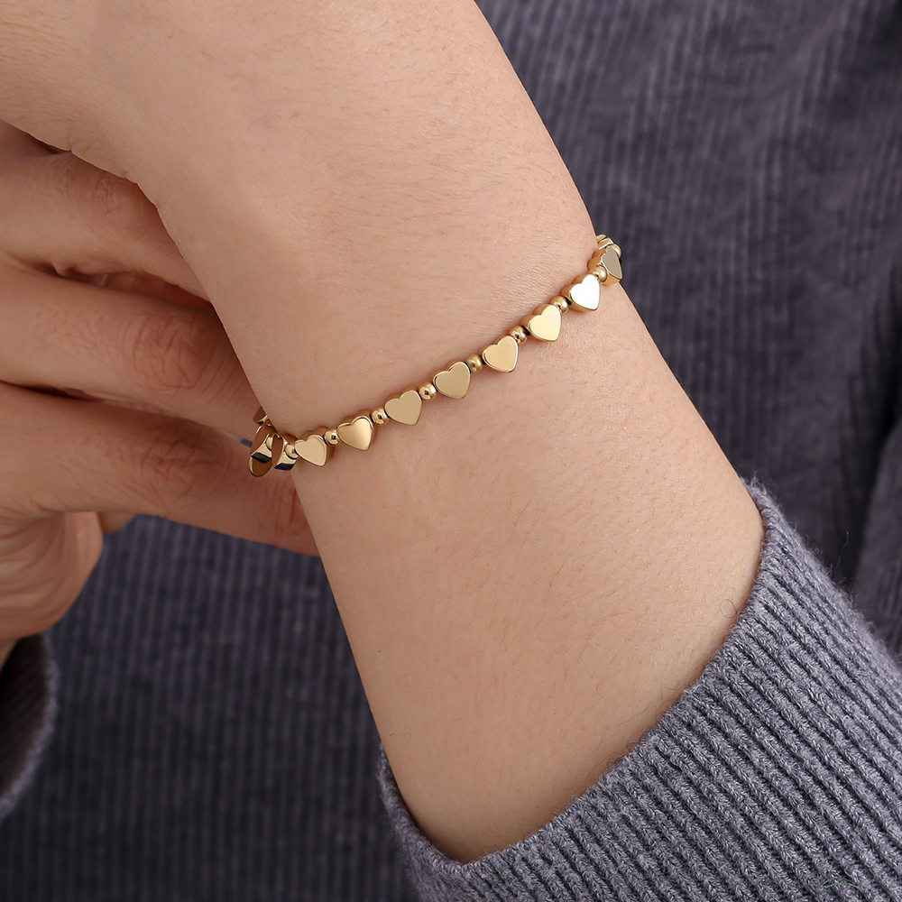 Elastic Heart Chain stainless steel bracelet     