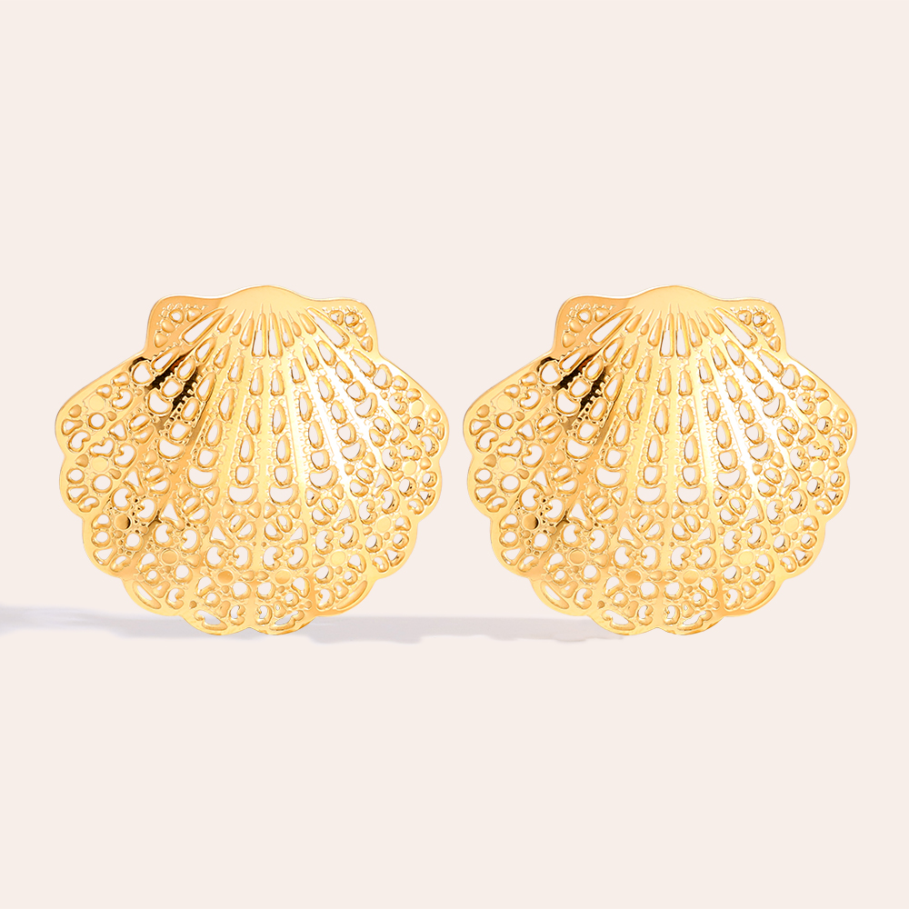 35mm Nice Shell stainless steel earrings  