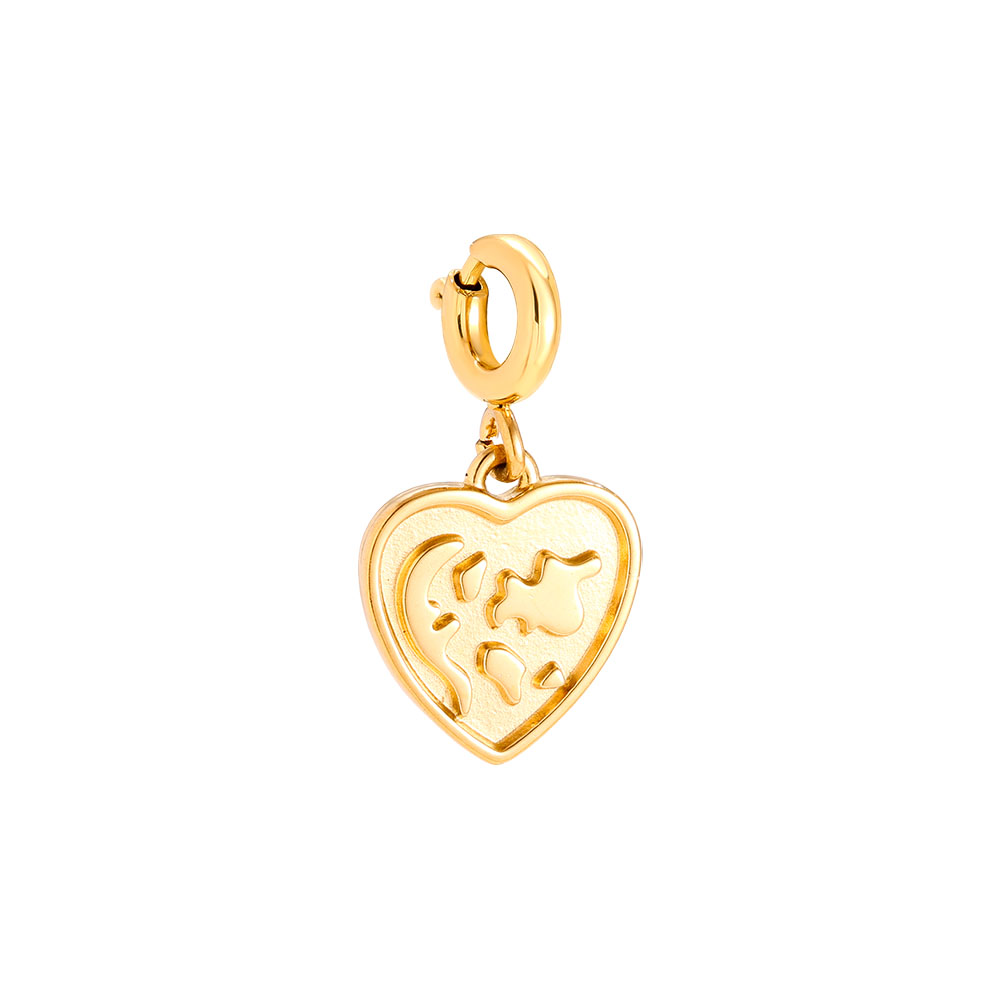 1cm Spring Clasp Nice Heart Stainless Steel Pendant     