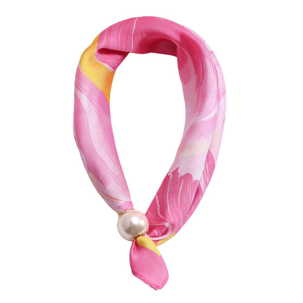 43cm stylish pink patterned beaded scarf 