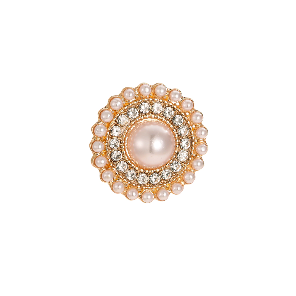 20mm pearl circle decorative button brooch