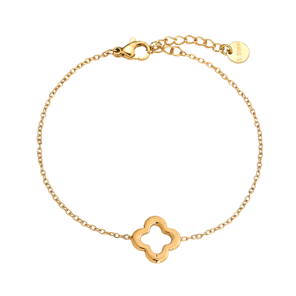 16cm cloverleaf stainless steel bracelet 