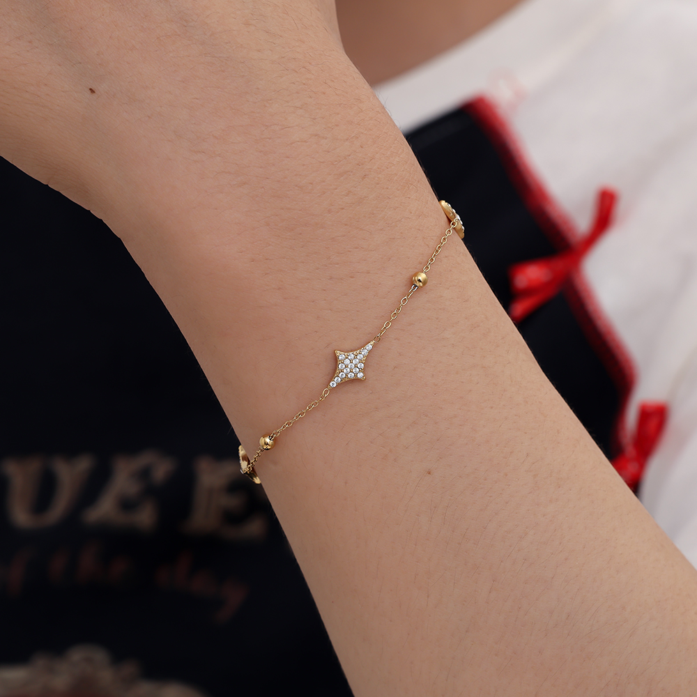 Stainless steel bracelet 16cm Nice Diamond Shape