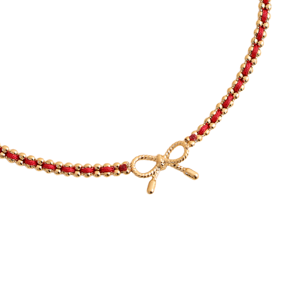 17cm loop is on the red cord stainless steel bracelet       