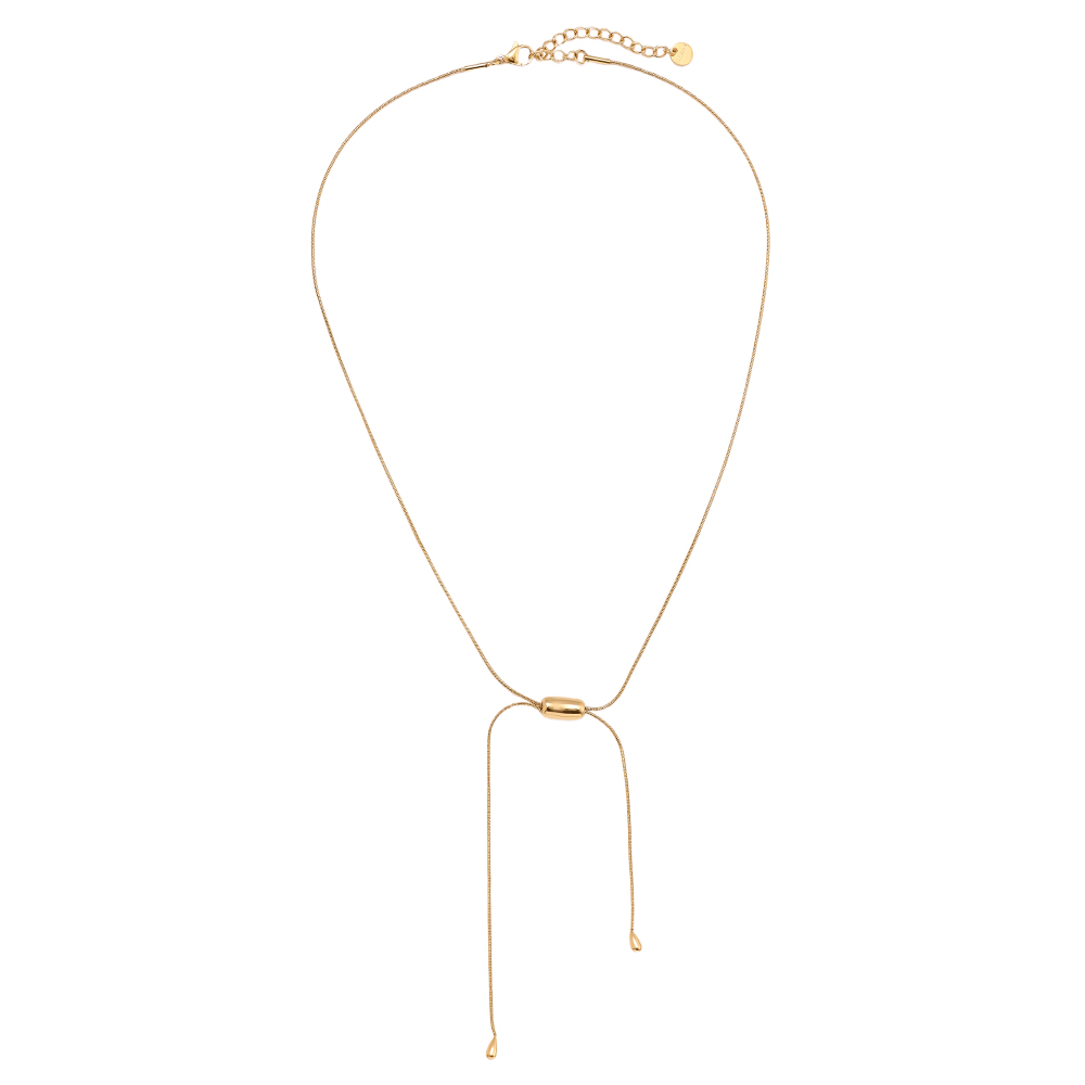 42cm Bean With Chain stainless steel necklace        