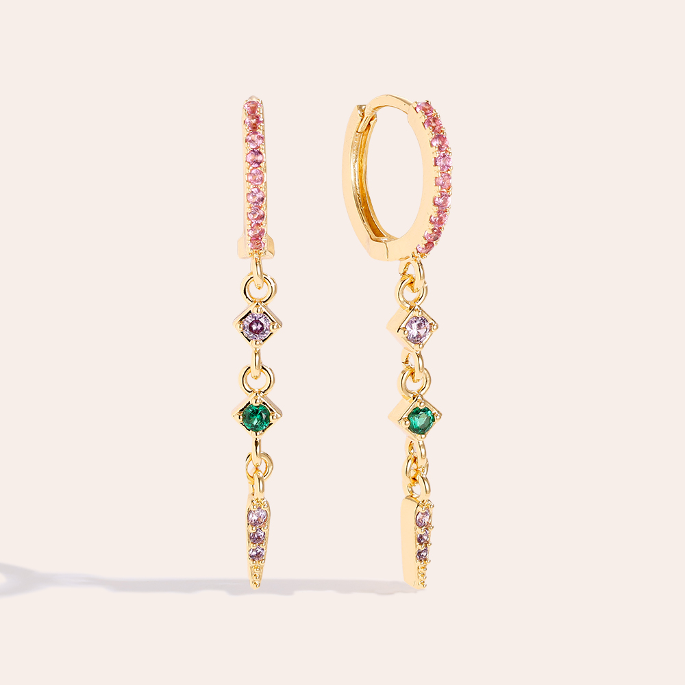 3.5cm Various Diamond Shape Gold-plated Earrings        