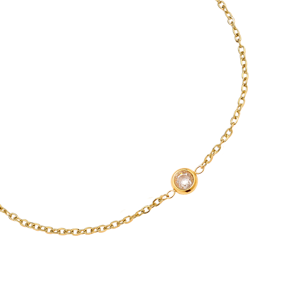 16cm minimalist zirconia stainless steel bracelet