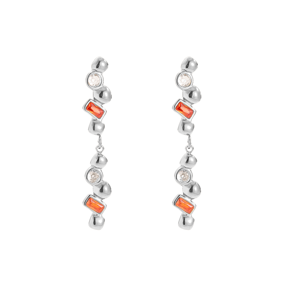 0.6*3.6cm Nice Diamond Long Stainless Steel Earrings 