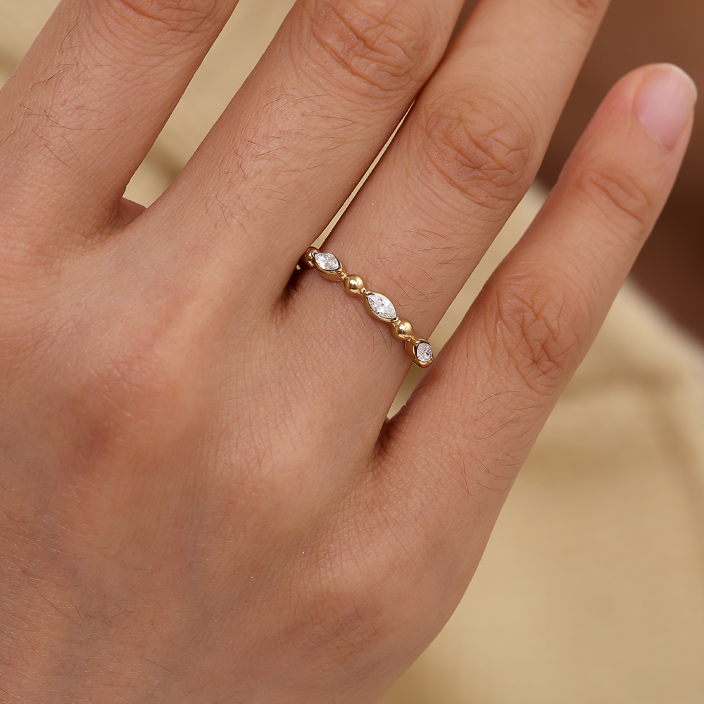 Some Diamonds stainless steel ring    