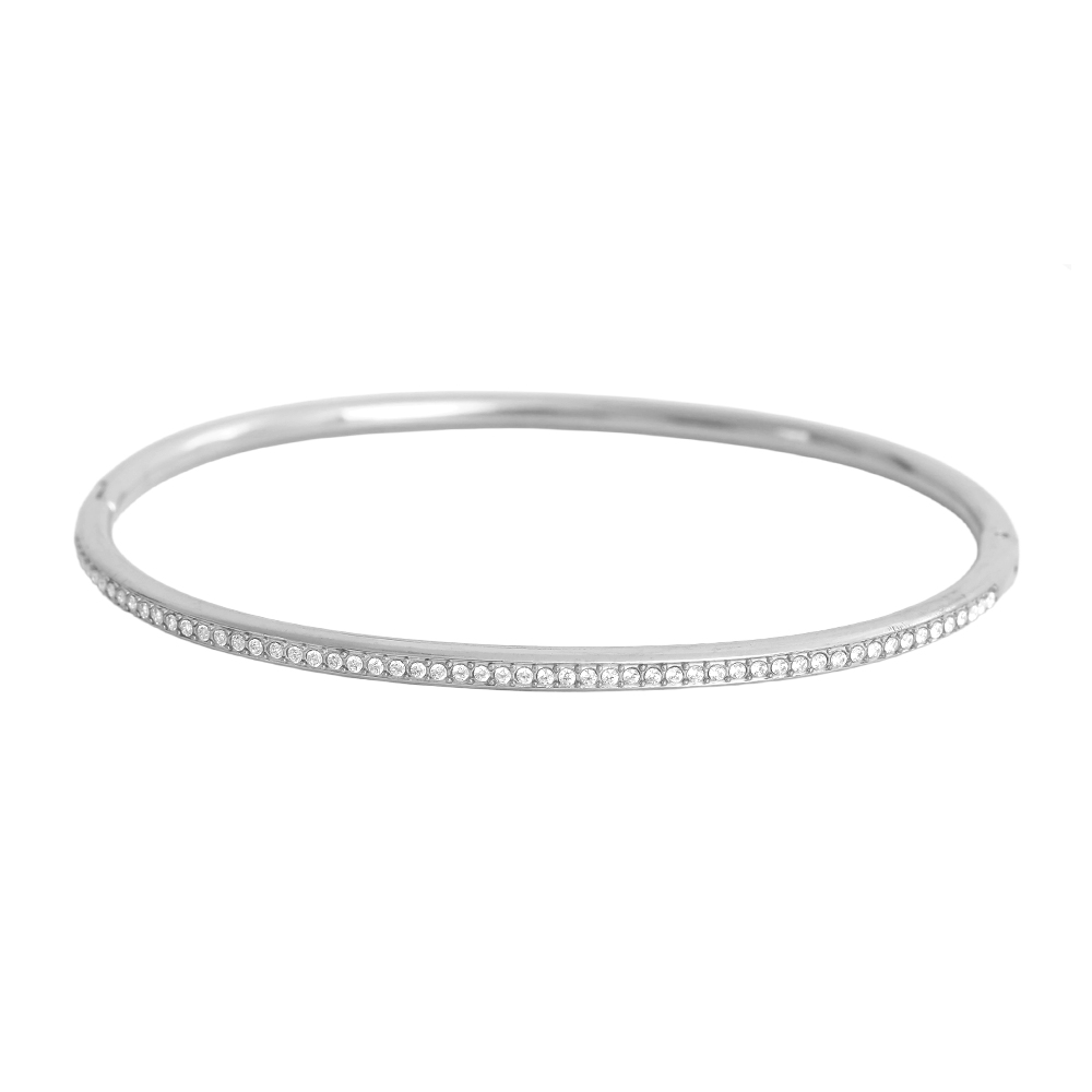 Stainless steel bangle 6.5cm Diameter Casual Diamond