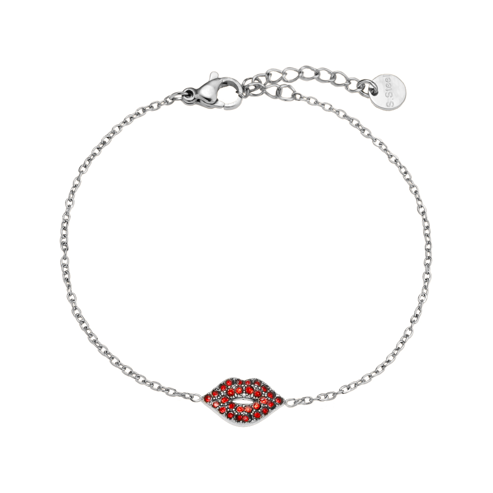 17cm Diamond Red Lip stainless steel bracelet   17cm Diamond Red Lip stainless steel bracelet