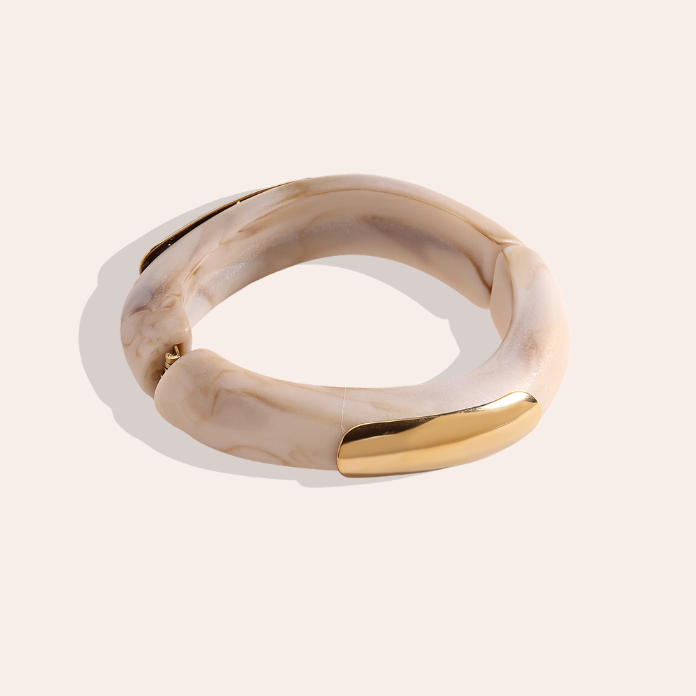 Stainless steel bangle Adjustable resin 
